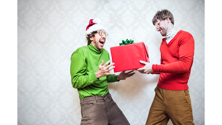 Christmas Nerd Giving Present