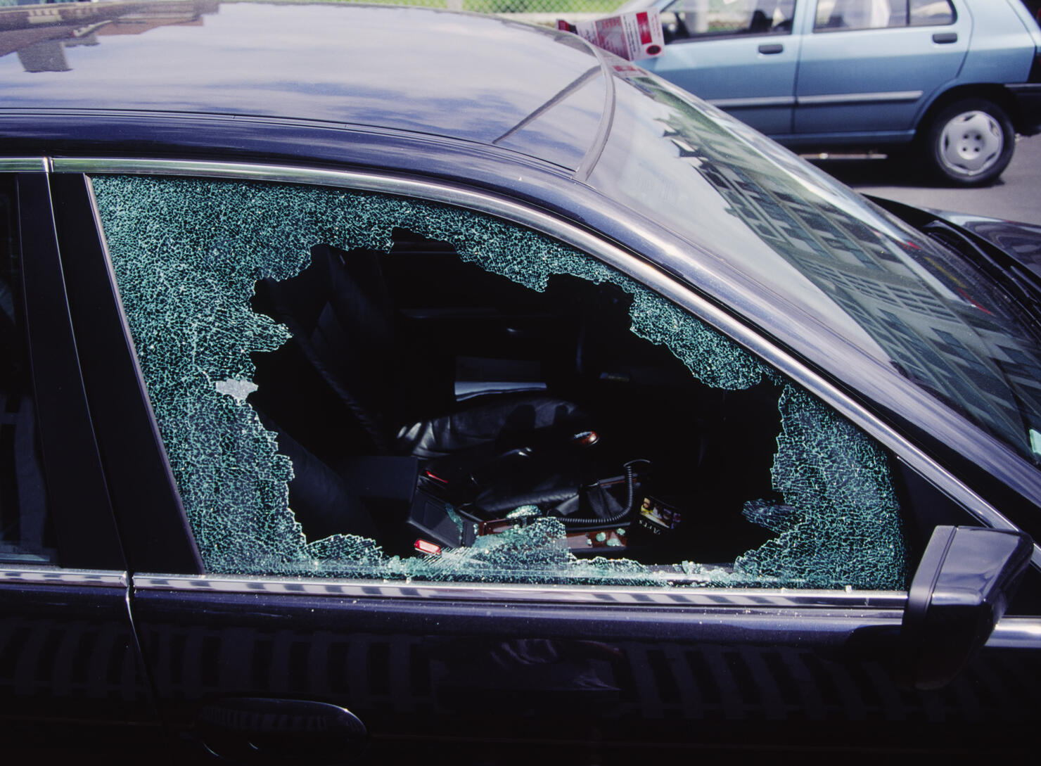 Smashed Car Window, France
