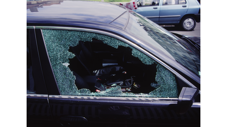 Smashed Car Window, France