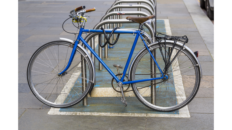 A blue bicycle