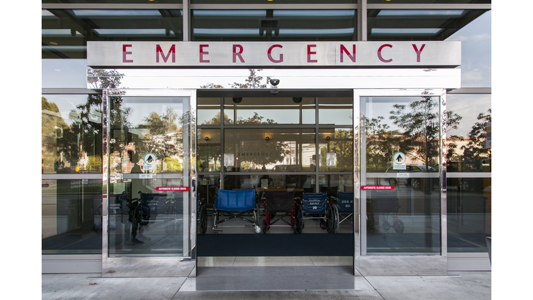 Sliding doors of emergency room in hospital