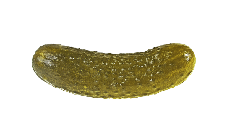 Salt cucumber isolated on a white background
