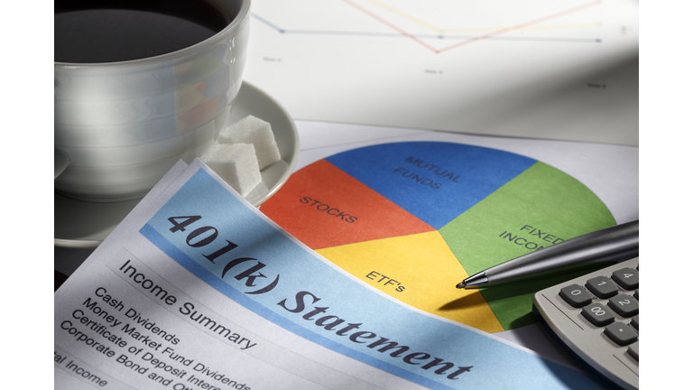 Retirement Account Statement And Pie Chart