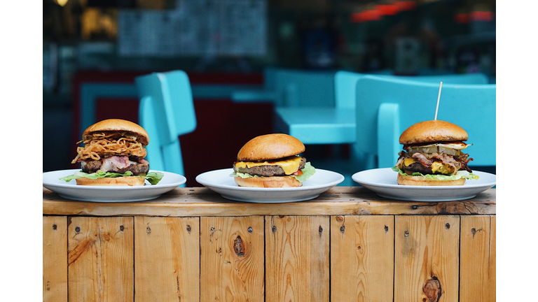 Close-Up Of Burgers On Table