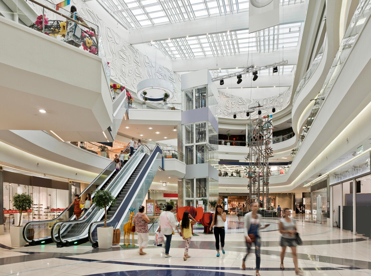 Inside a large shopping mall in Almaty