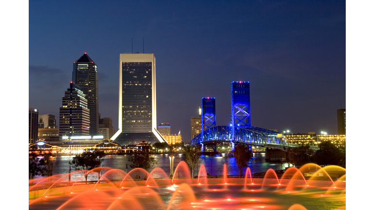 Stunning skyline of Jacksonville of Florida at night