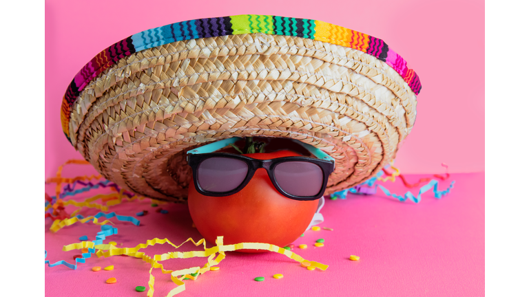 Celebrate Mexican Holiday Cinco de Mayo with Hot Tomato and Sombrero