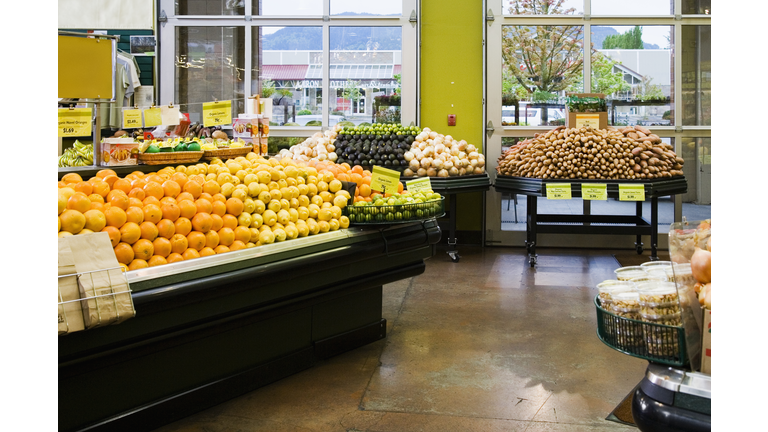 Fresh produce in grocery store