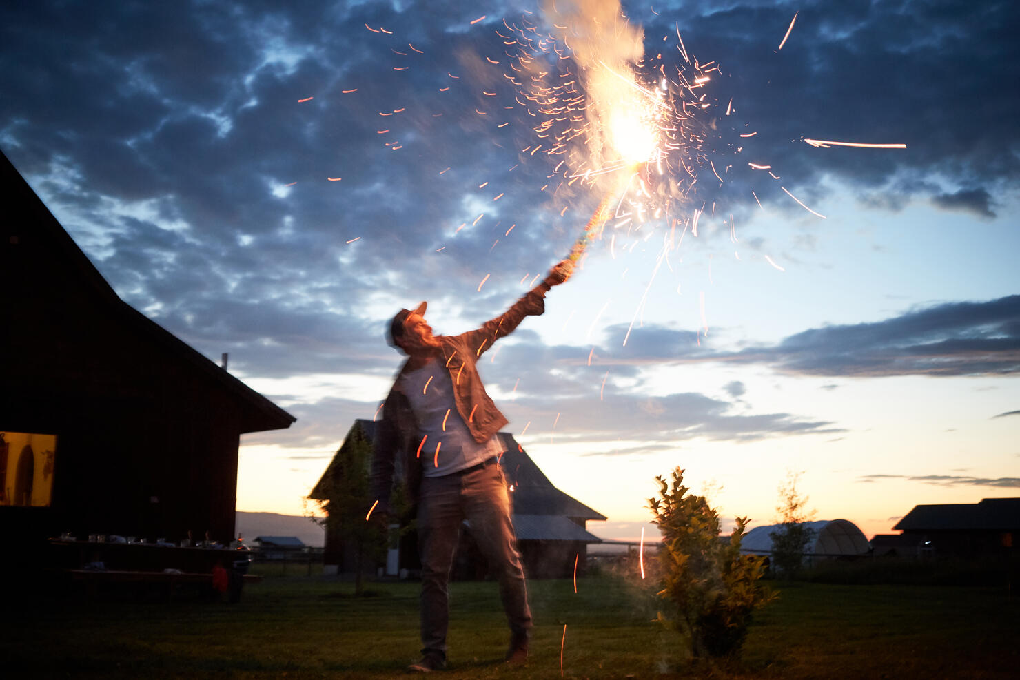 Man with firework