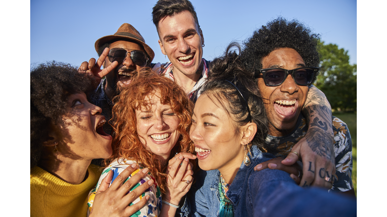 Group of friends having fun
