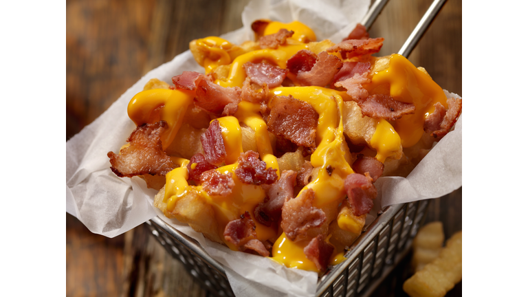 Basket of Bacon Cheesy Crinkle Cut French Fries