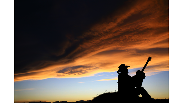 Country Singer Songwriter Silhouette