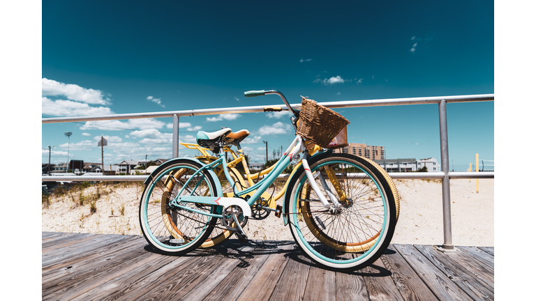 Old Style Bicycle on New Jersey Shore Boardwalk