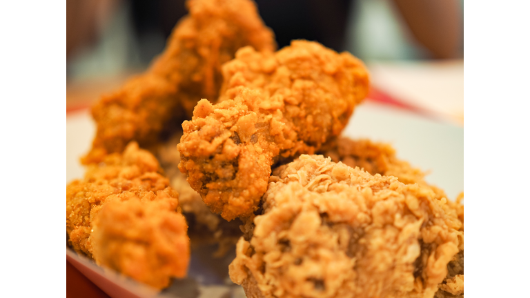 Close-Up Of Fried Chicken In Plate