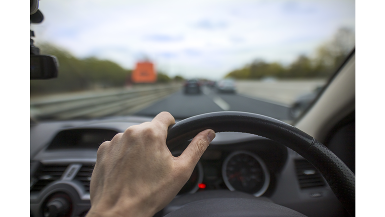 Traffic jam from the driver's perspective