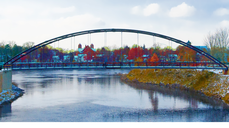 Iron Bridge over the Eau Claire river-Wisconsin