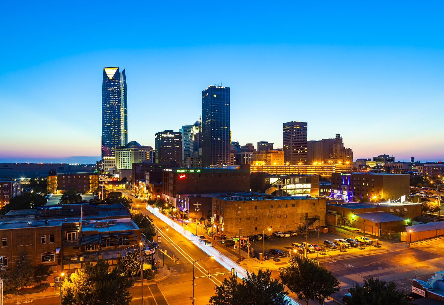 Oklahoma City, Oklahoma, USA At Night