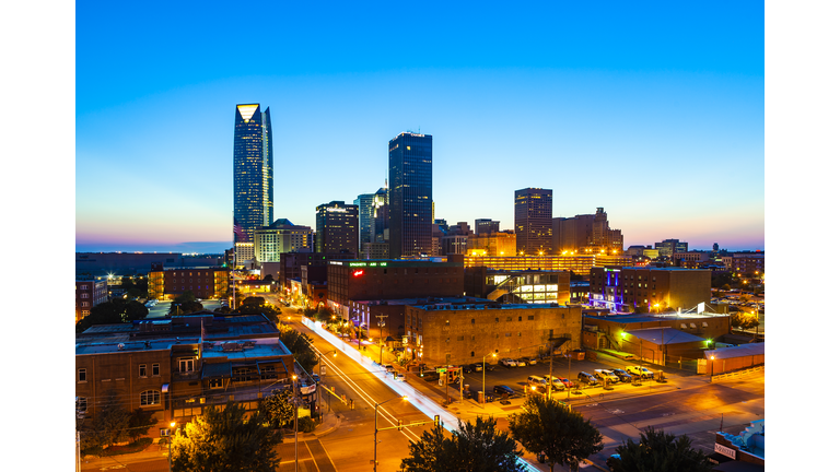 Oklahoma City, Oklahoma, USA At Night