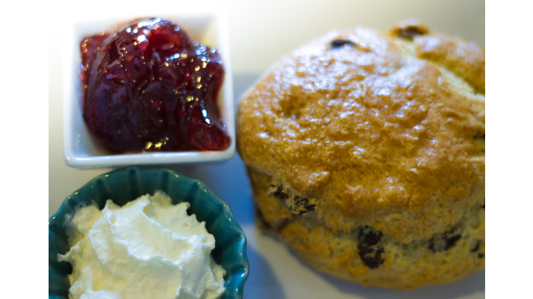 Irish Raisin Tea Scone with Jam and Butter