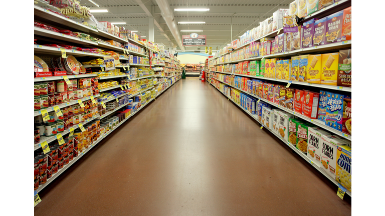 Grocery store aisle.