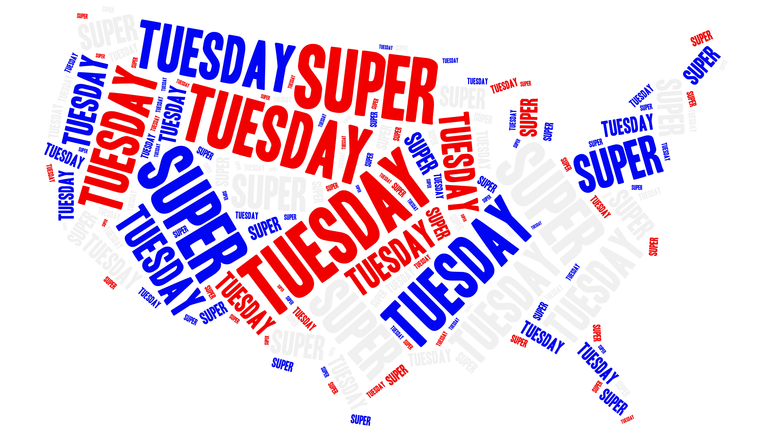 Super tuesday. Concept related to american president election.