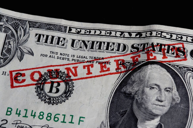 'Counterfeit' US dollar bill