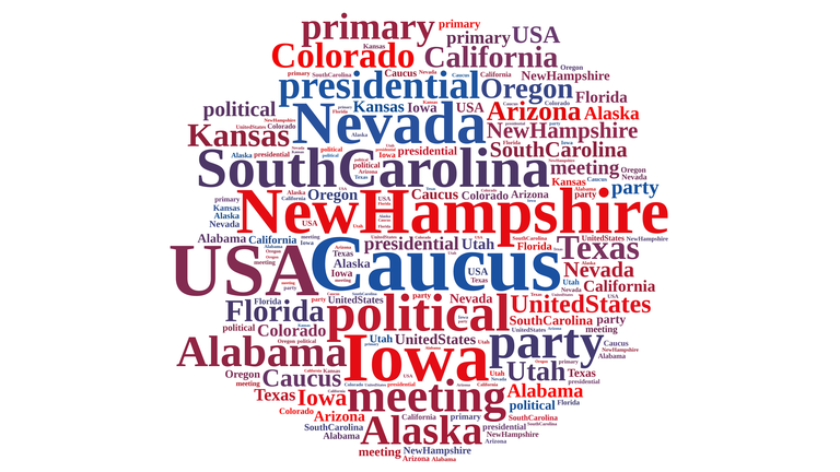 Word cloud on the Caucus in the US.