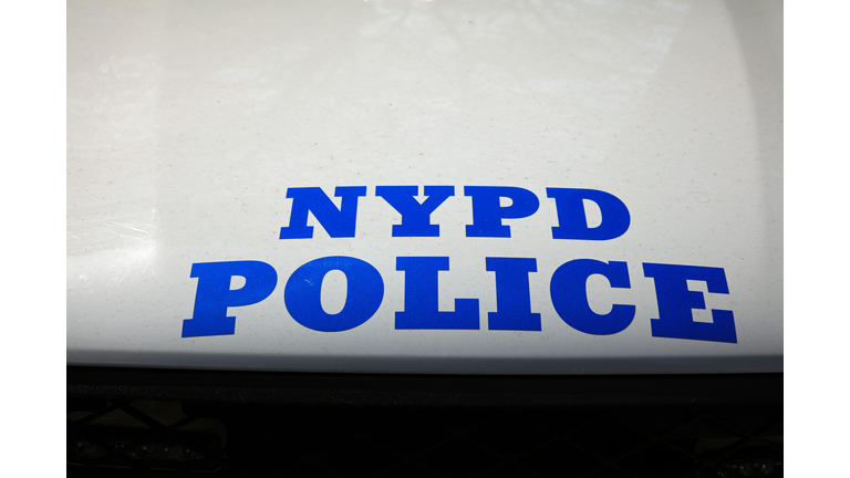 NYPD (New York Police Department) Sign on Police Patrol Car in New York City. USA