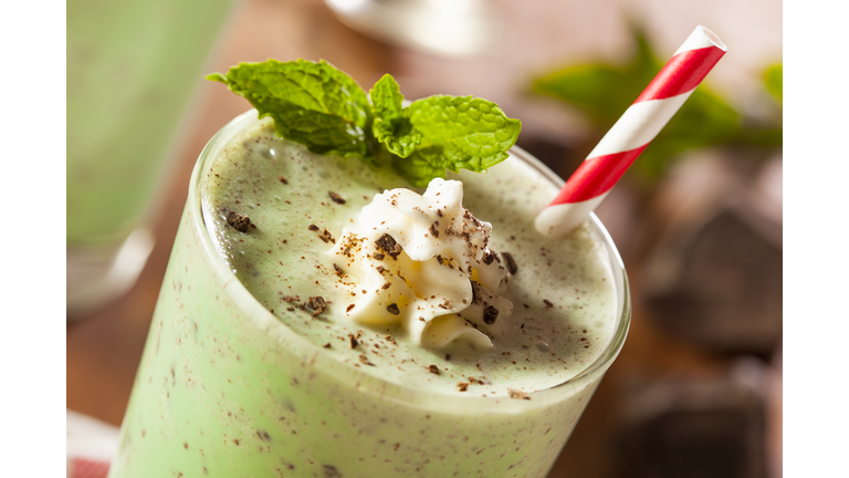 Cold Refreshing Mint Chocolate Chip MilkShake