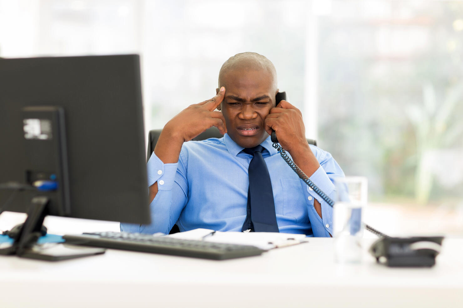 african business man talking on telephone