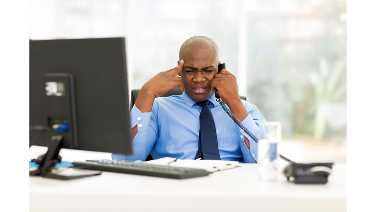 african business man talking on telephone