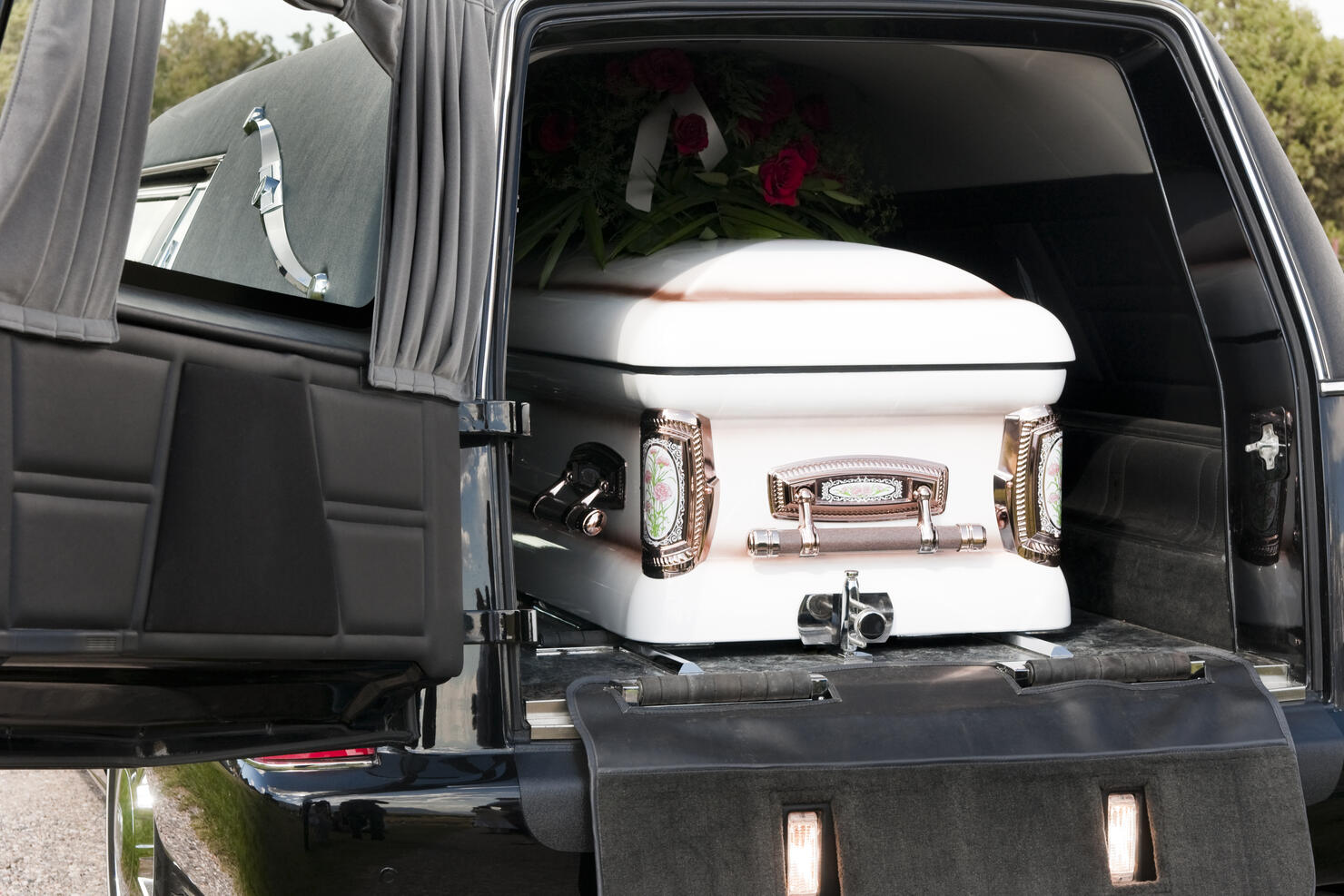 Casket in Hearse