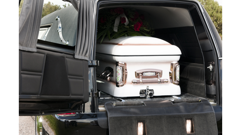 Casket in Hearse