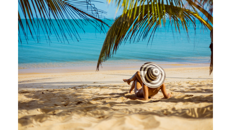 Woman at tropical beach