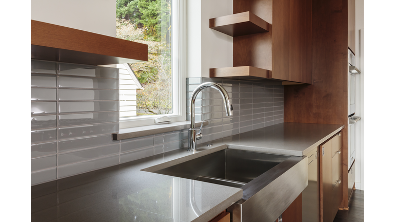 Modern bright sleek kitchen