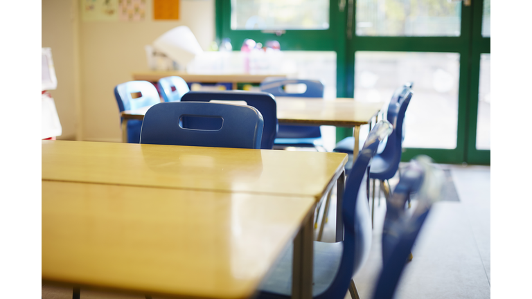 Empty classroom in elementary school