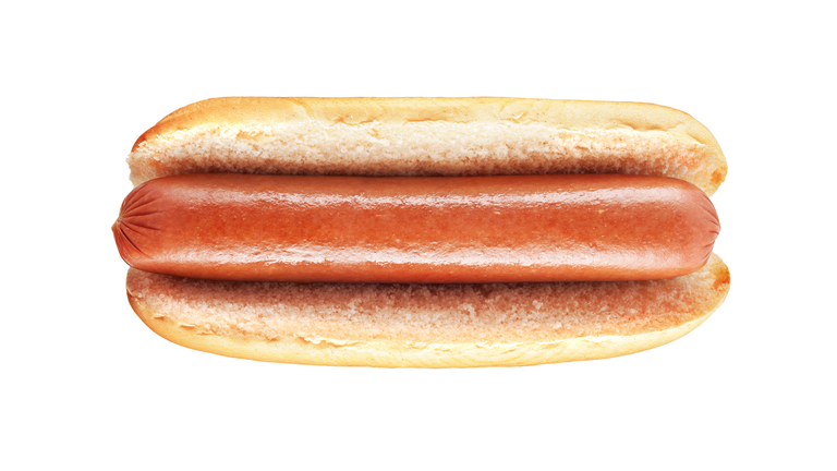 Plain hot dog with big sausage