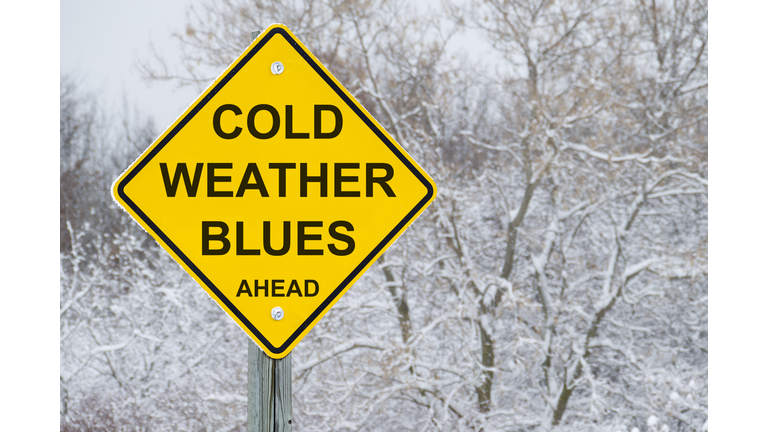 Cold Weather Blues Ahead Road Sign