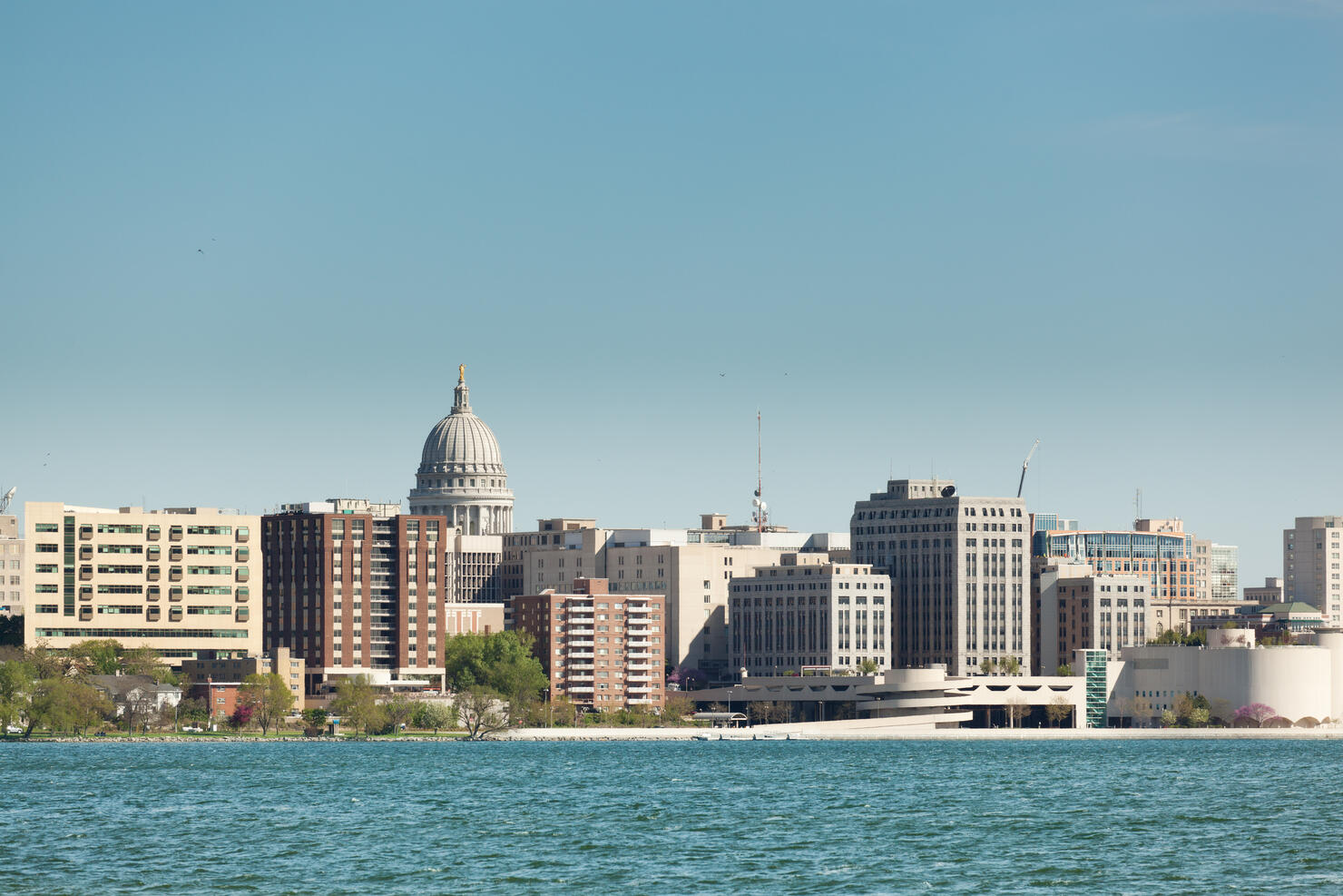 Downtown Madison Wisconsin with Capitol Dome in the Skyline