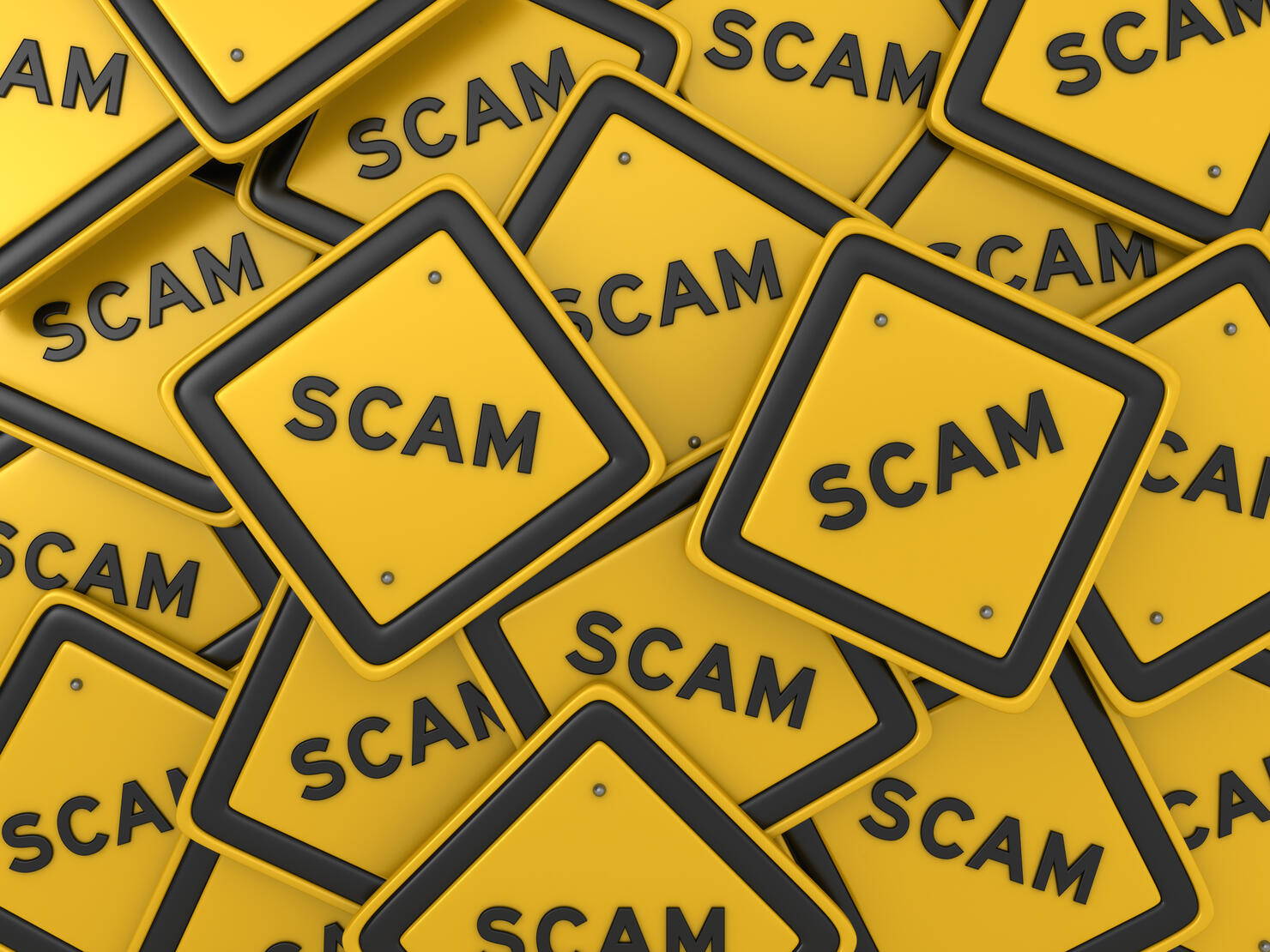 SCAM Road Sign - 3D Rendering