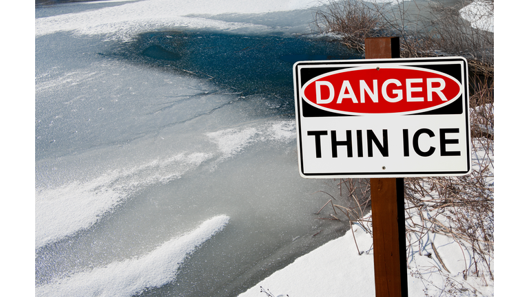 Thin Ice Warning Sign