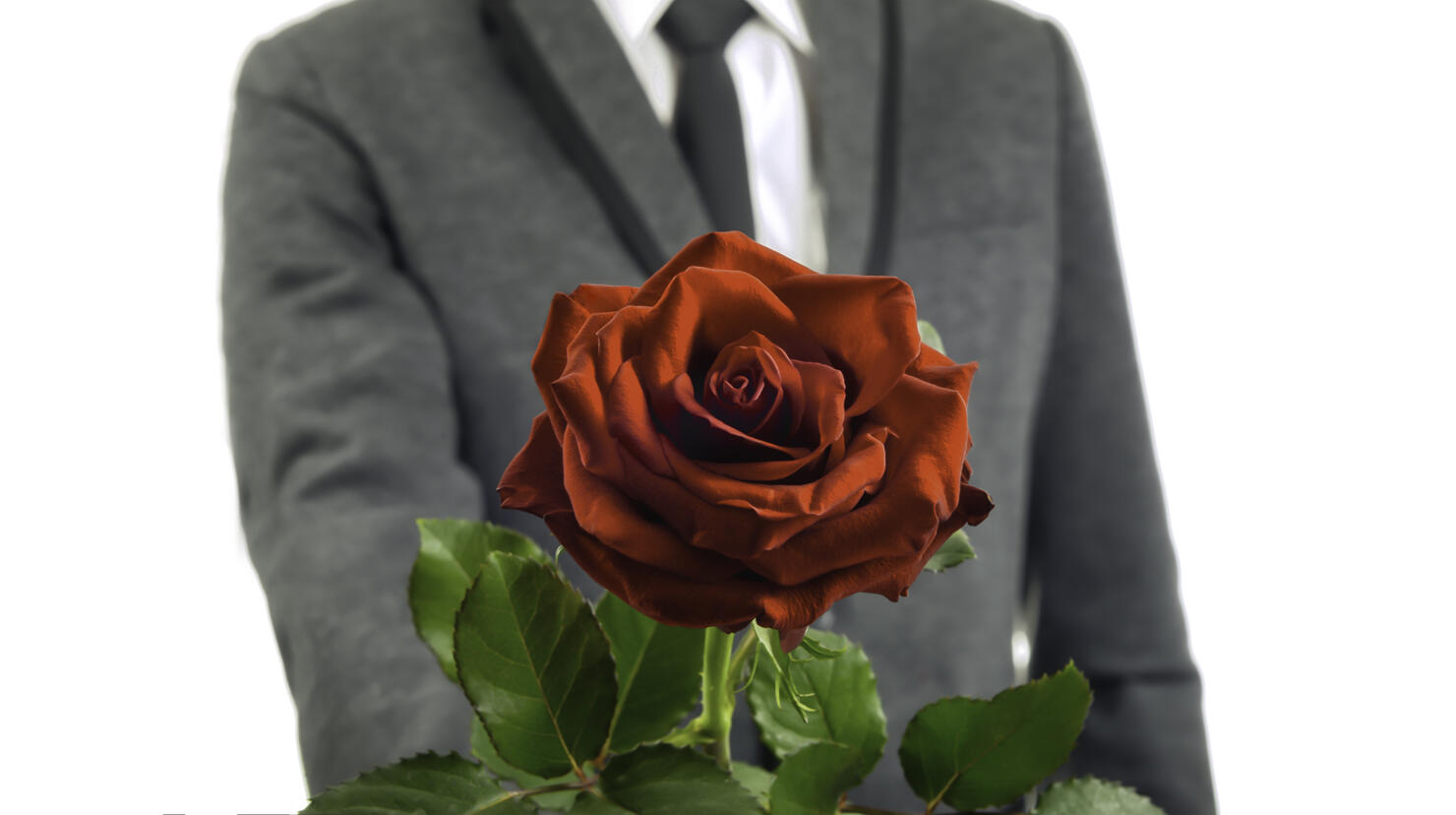 Man give red rose