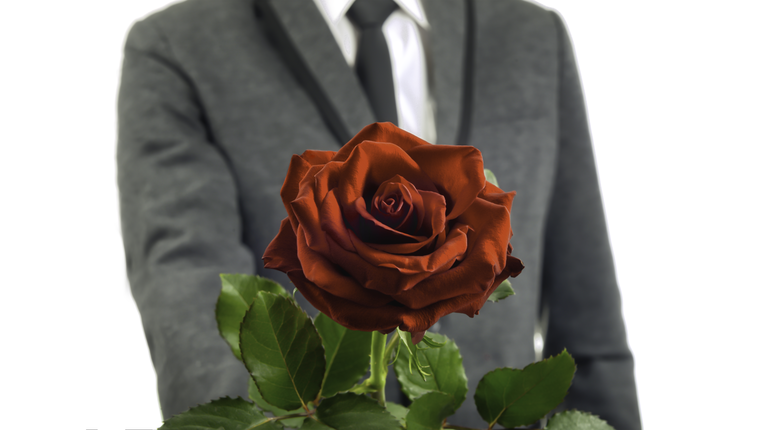 Man give red rose