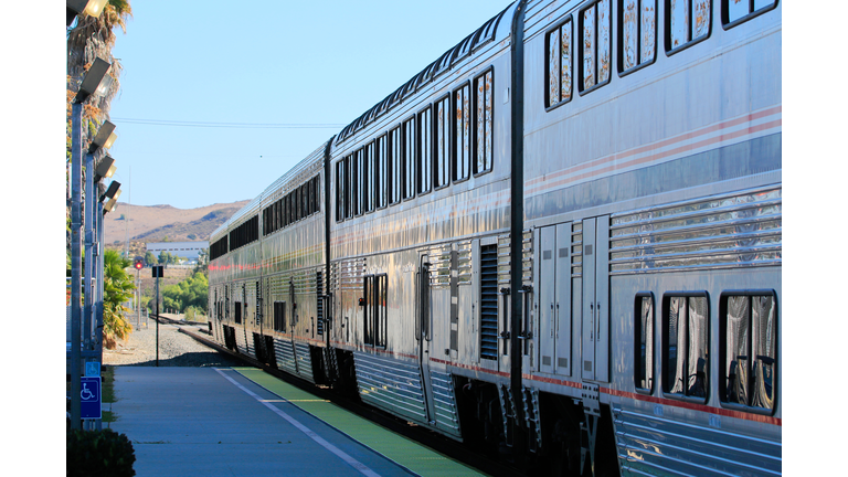 Amtrak Coast Starlight (Los Angeles - Seattle) made a technical stop at Moorpark Station