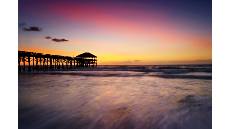 Sunrise at the Cocoa Beach Pier in Florida