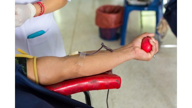 Cropped Image Of Person During Blood Donation