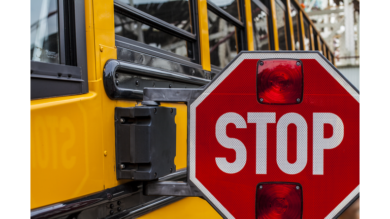 Stop sign of a school bus