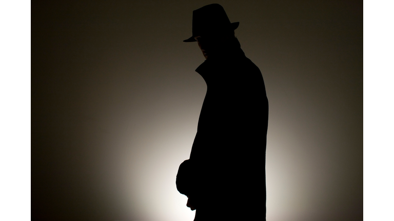 Detective Wearing Hat Against Wall In Room