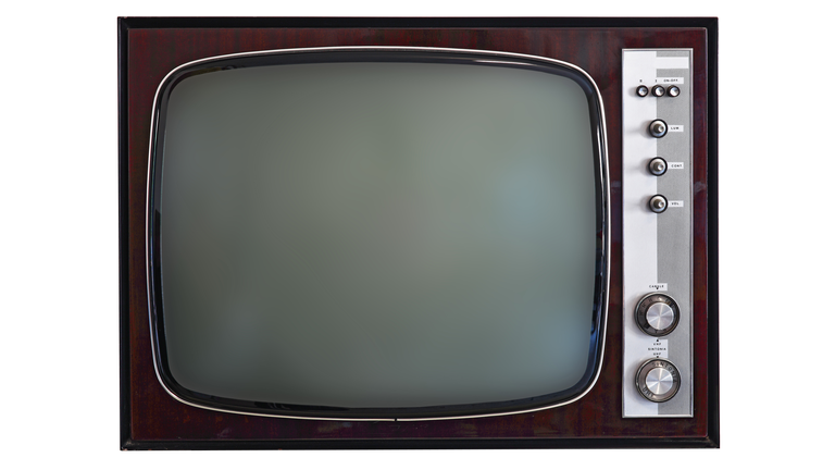 Close-Up Of Old Television Set