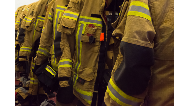Close-Up Of Firefighter Uniforms
